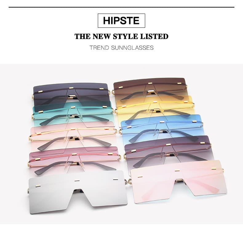 Retro Rimless Rectangle Sunglasses thumbnail 4
