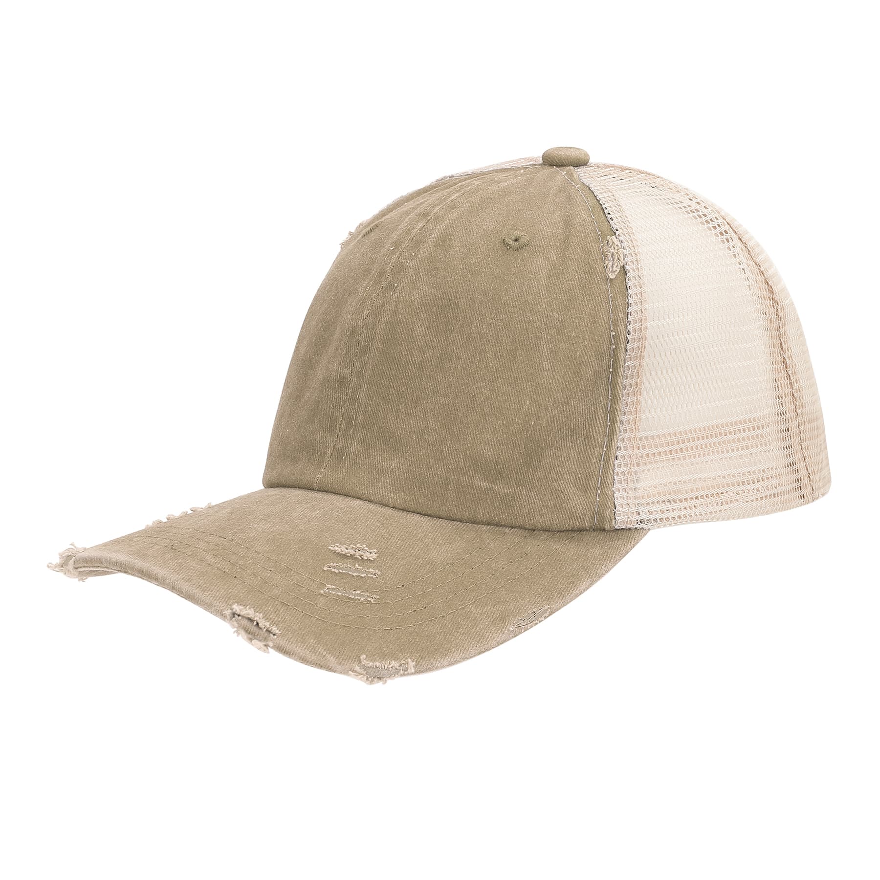 Washed Cotton Ponytail Baseball Cap