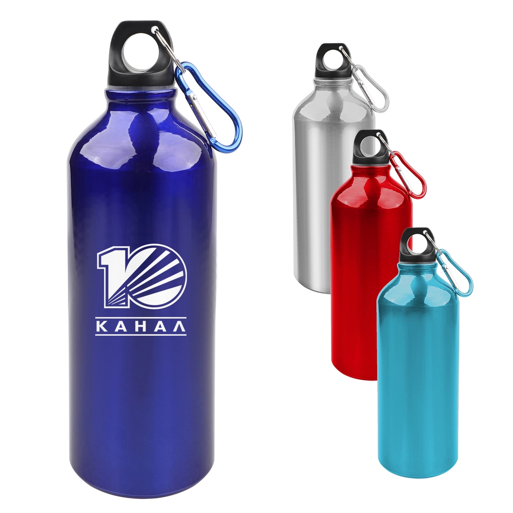 25 Oz Aluminum Water Bottle Flask With Carabiner