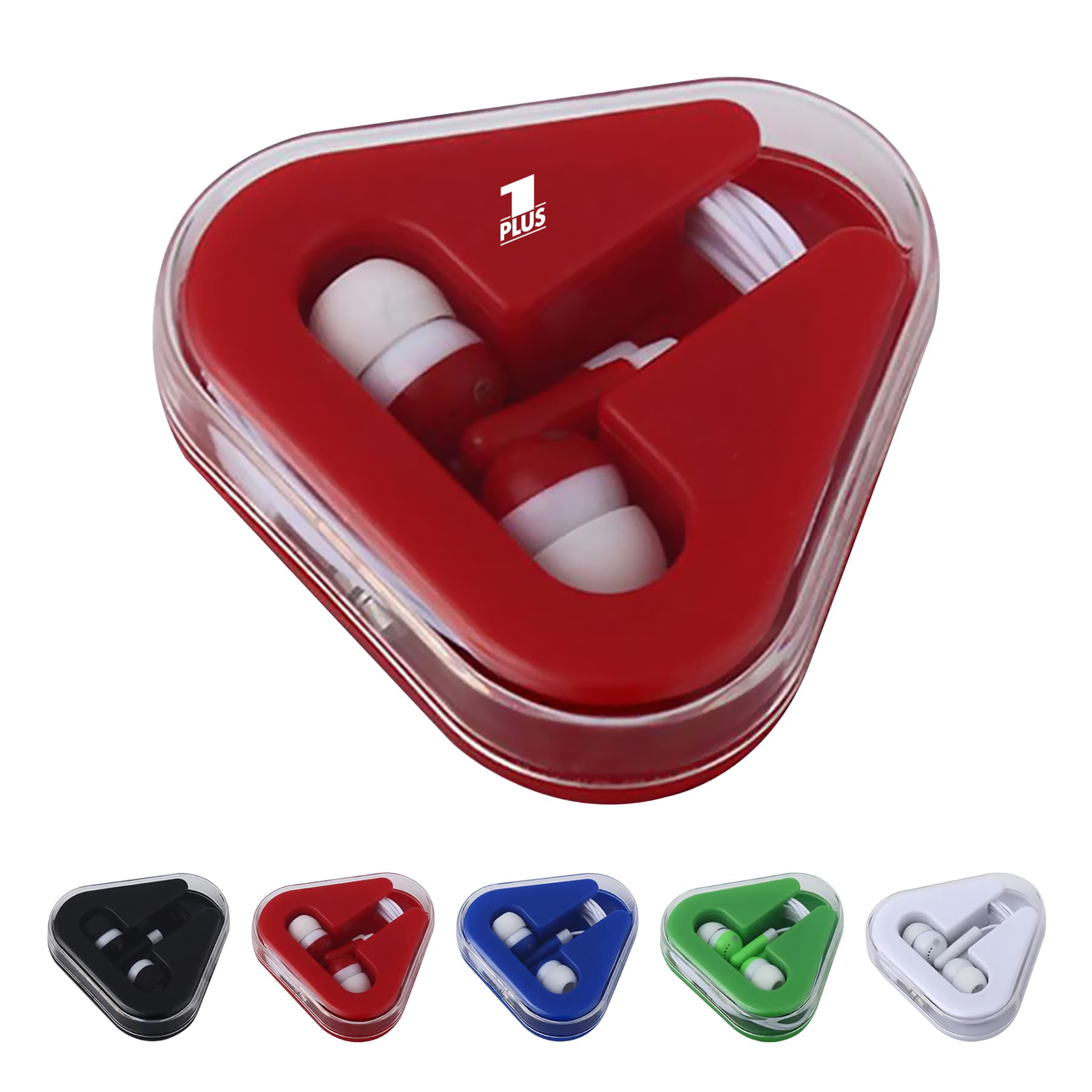 Promotional Earbuds Triangle Case printed Portable Earbuds