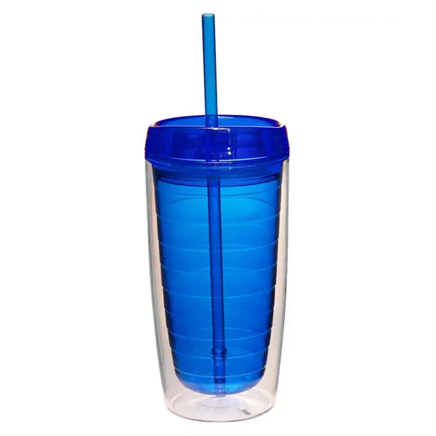 16 Oz Double Wall Reusable Acrylic Tumblers With Straw Lid thumbnail 6