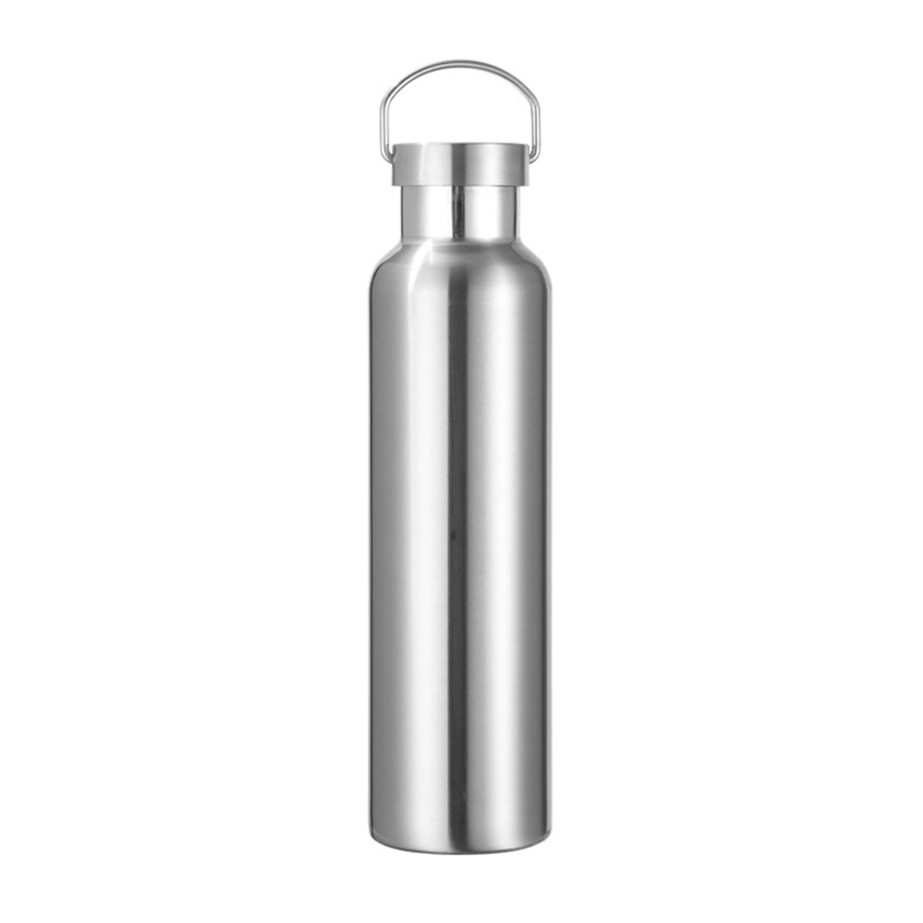 750ml double wall stainless steel bottle with bamboo lid thumbnail 2
