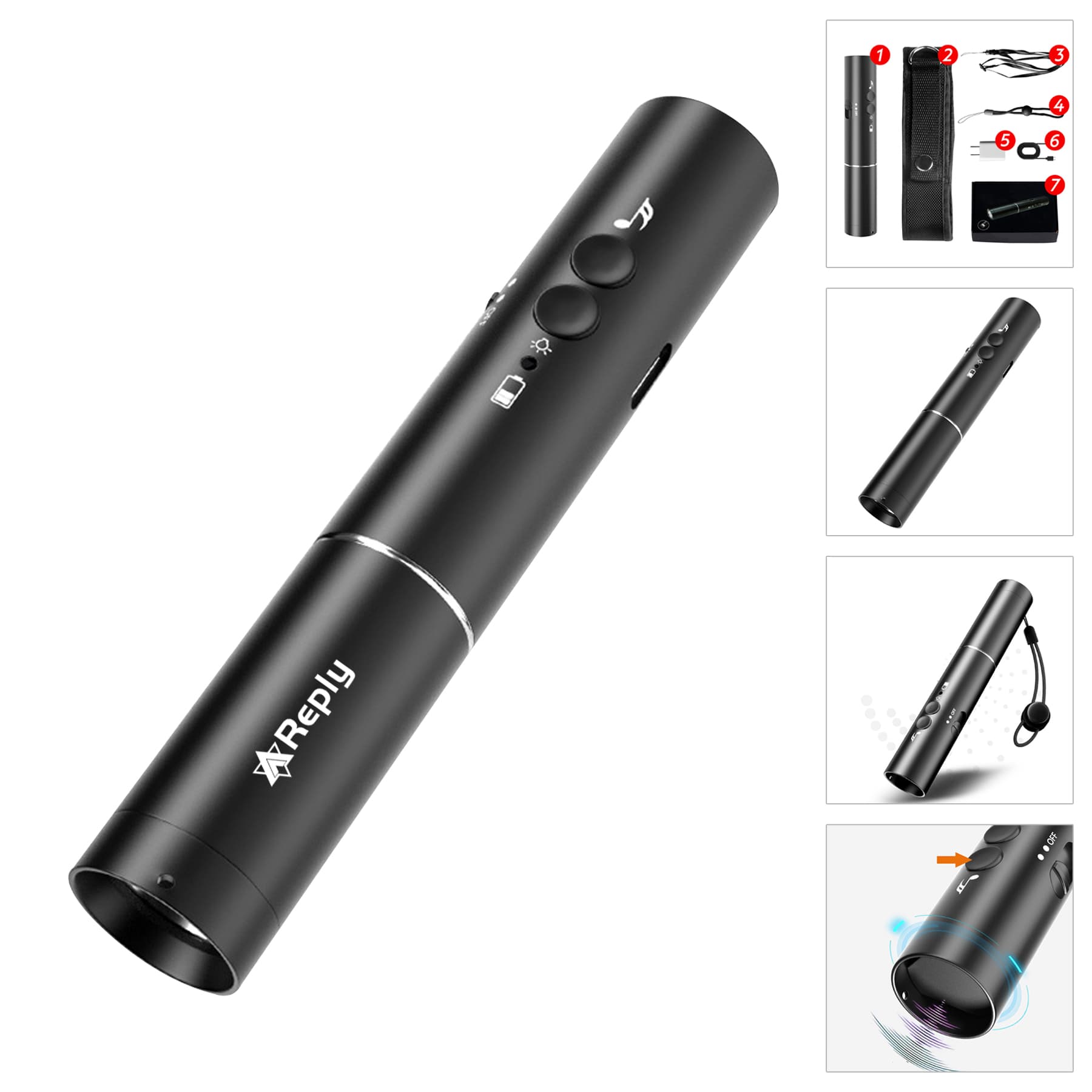 Rechargeable Electronic Whistle with Flashlight