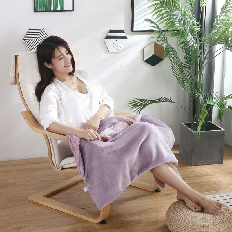 Sherpa Berber Fleece Electric Blanket Heated Poncho Wrap thumbnail 2