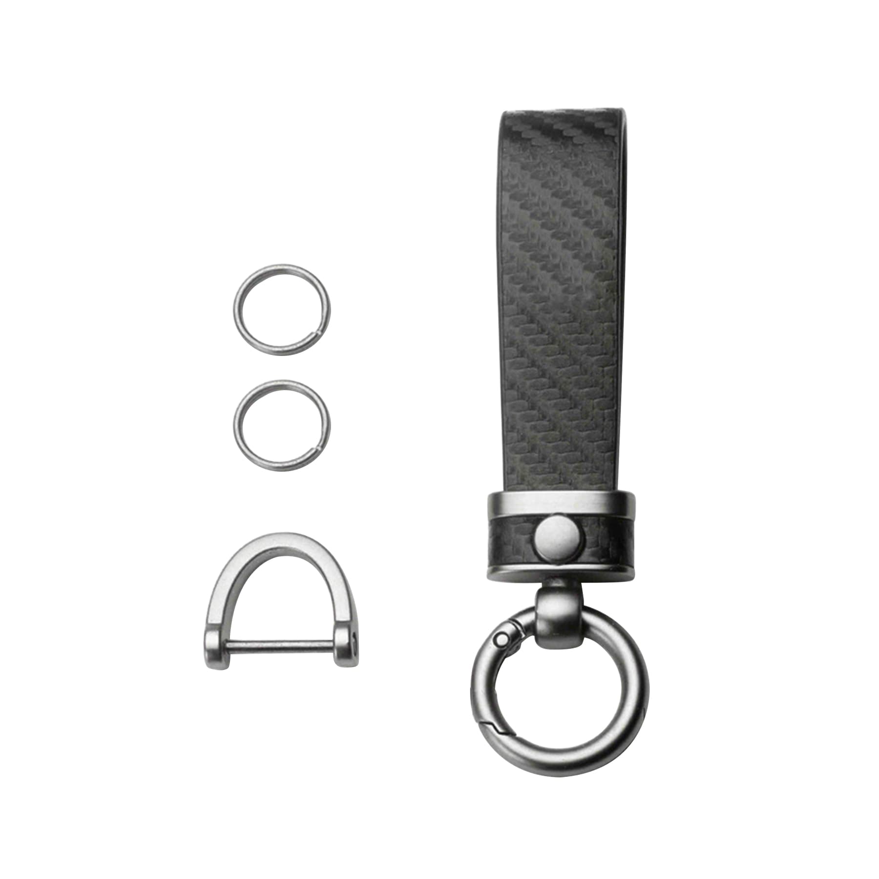 Carbon Fiber Leather Metal Car Keychain thumbnail 4