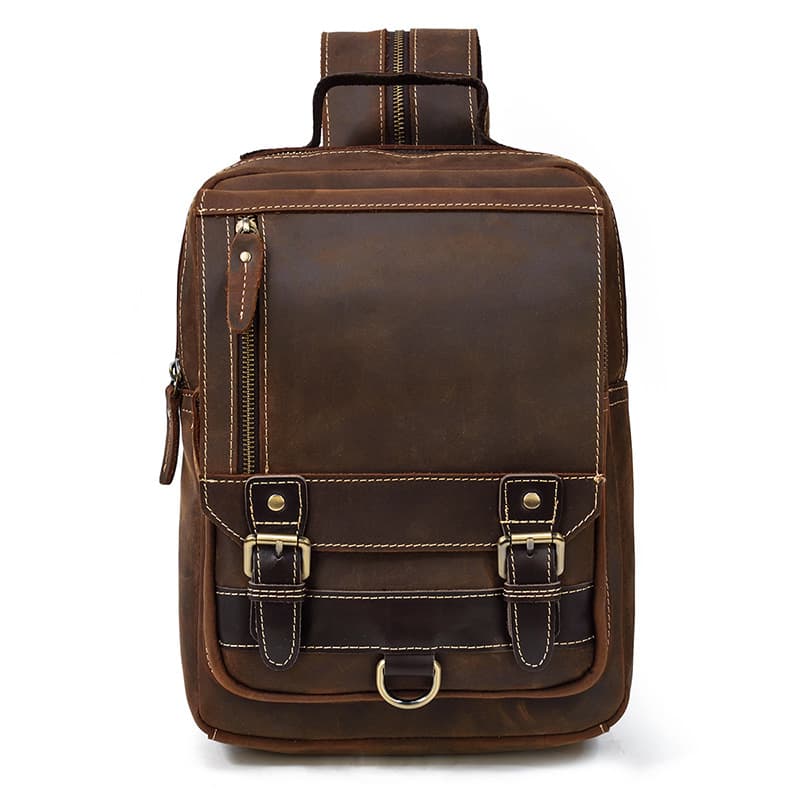 Genuine leather backpack for man
