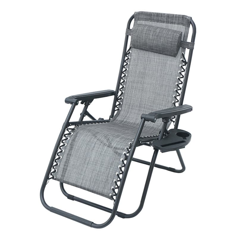 Adjustable Folding Lounge Chair With Table And Pillow thumbnail 6