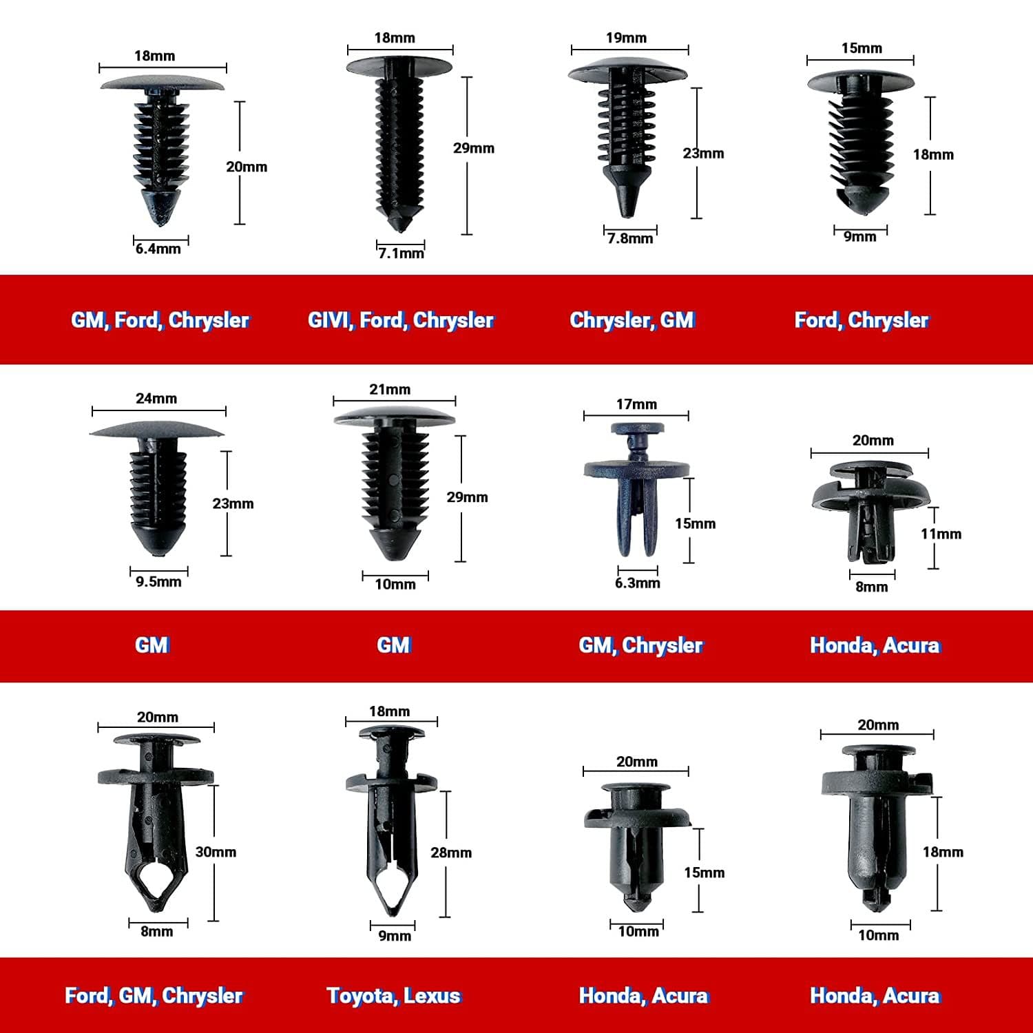 240Pcs Auto Push Pin Rivets Set thumbnail 2