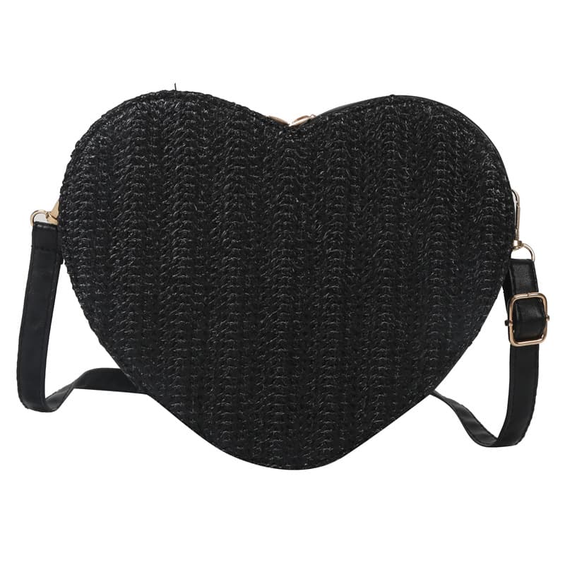 PU Straw Heart-shaped Bag thumbnail 3