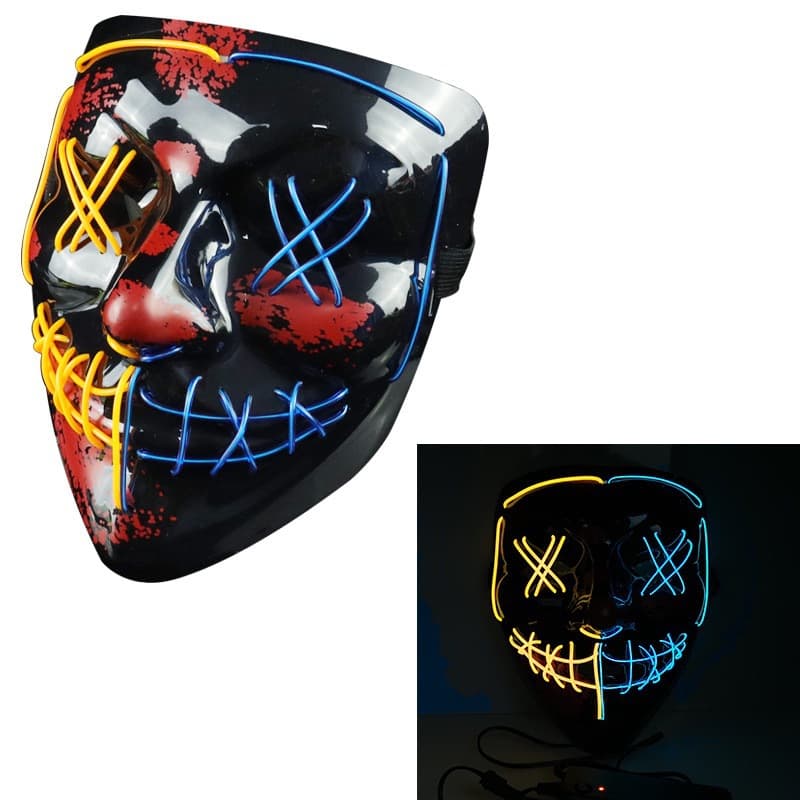 Scary LED Halloween Mask Cosplay Light Up for Men Women Kids