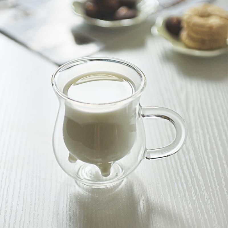 8.5 oz Unique Shape Design Glasses Milk Cups