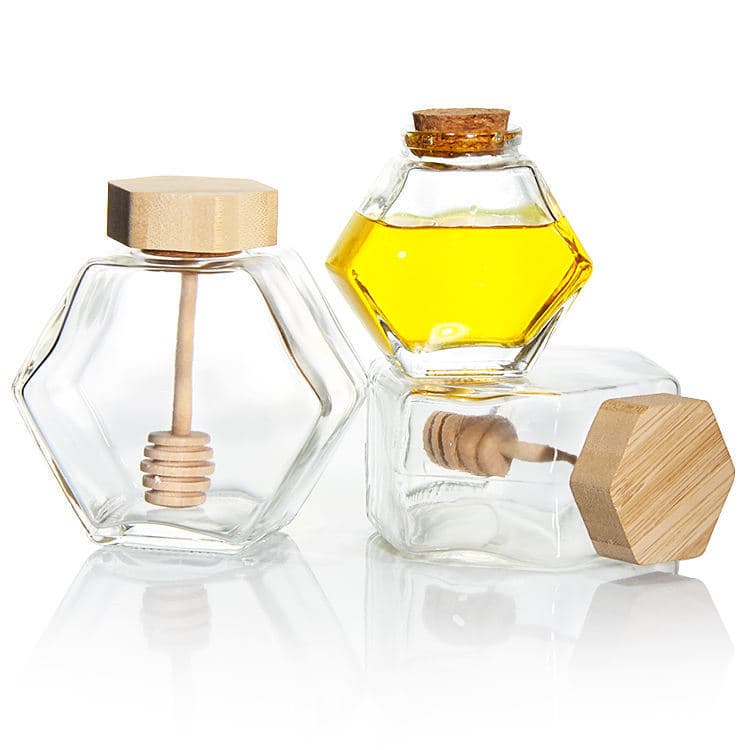 Honey Jar Custom Hexagonal Glass thumbnail 4