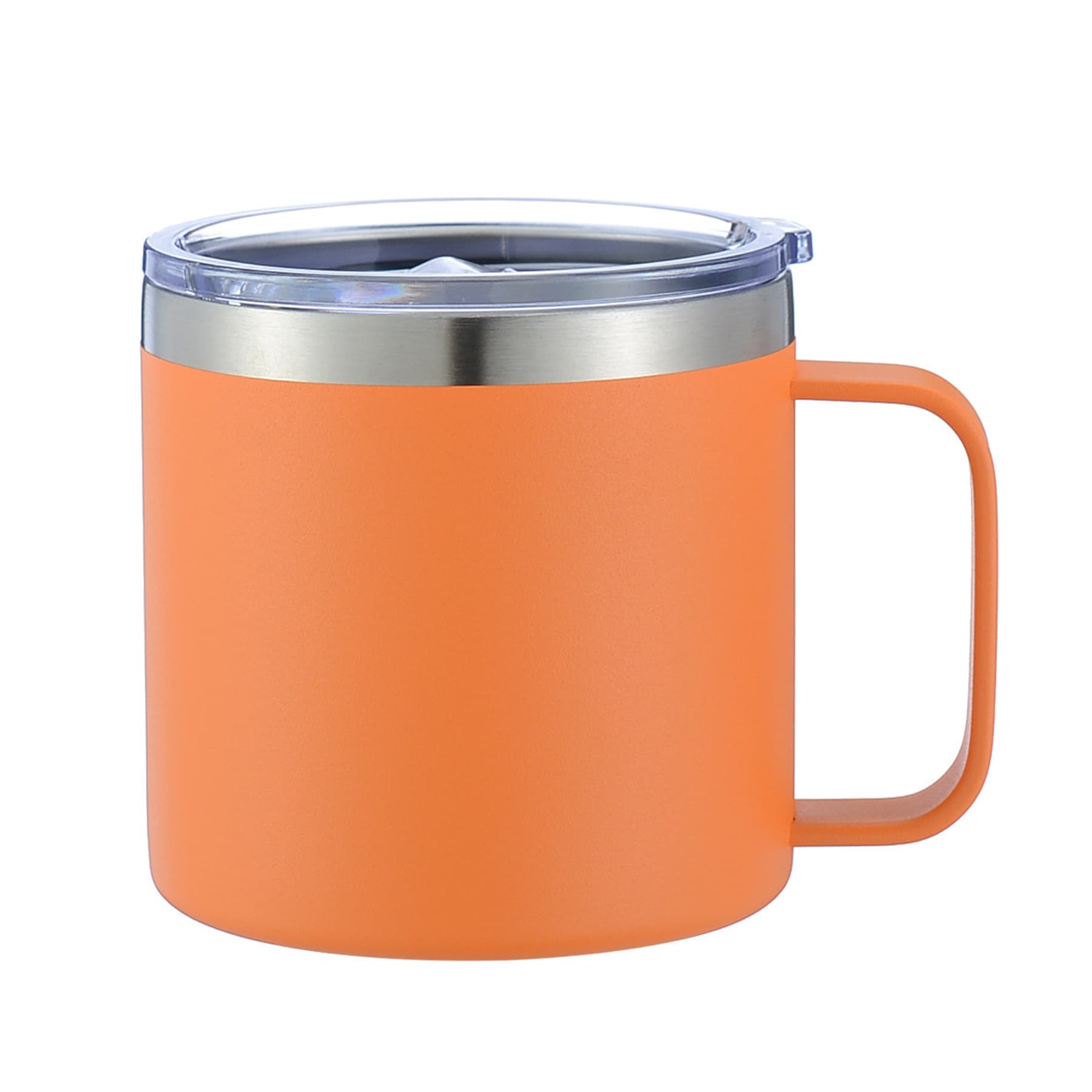 14Oz Stainless Steel Vacuum Camping Mug With Handle thumbnail 4