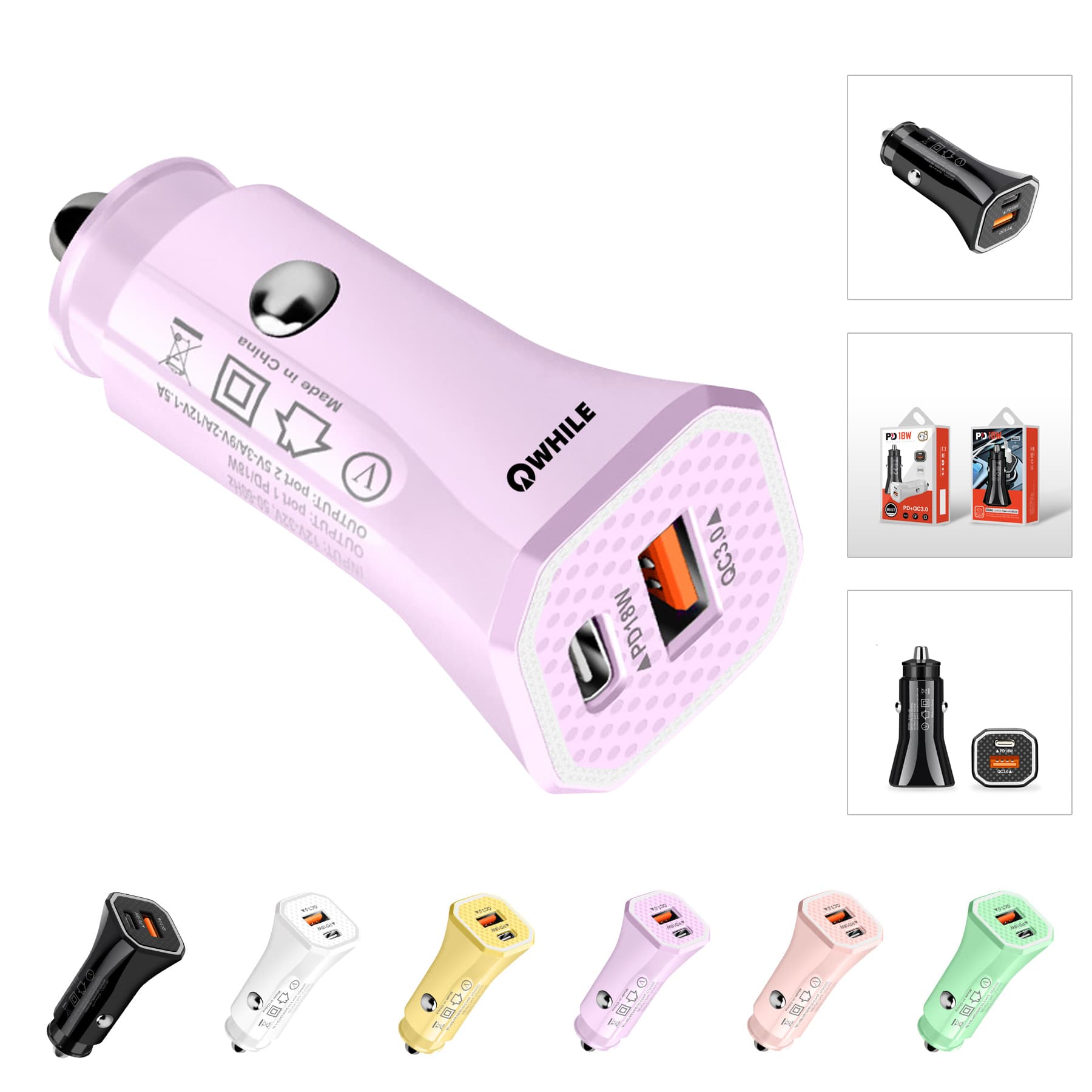 Custom Compact USB PD Dual Car Port Chargers