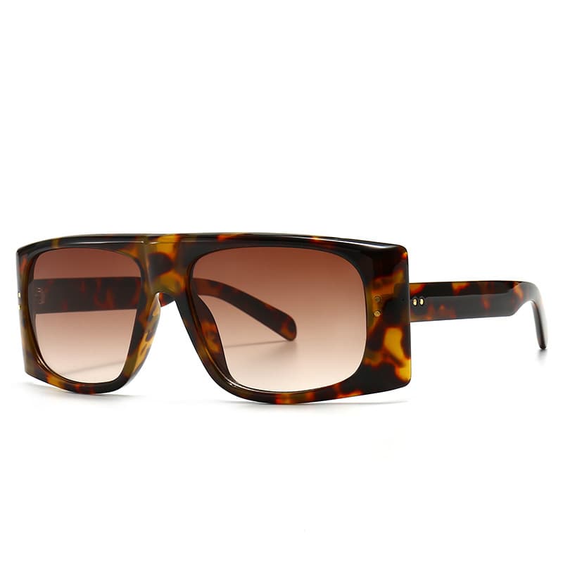 Retro Wide Rimmed Oversized Square Frame Sunglasses thumbnail 7