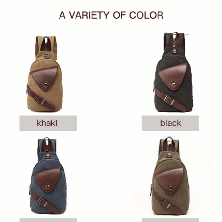 Canvas Sling Crossbod Shoulder Bag