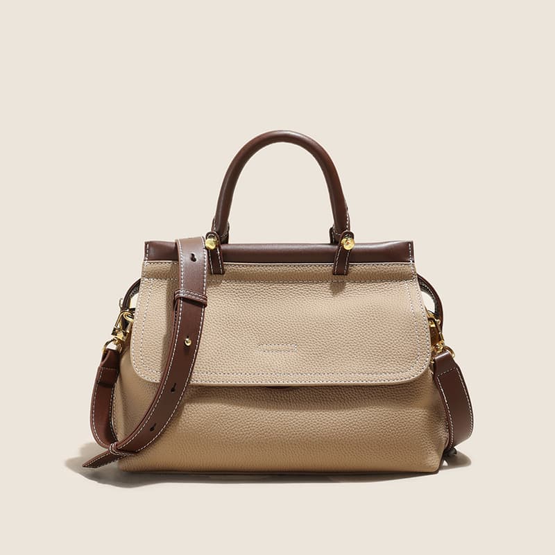 Genuine Leather Fashionable Large Crossbody Tote Bag thumbnail 4