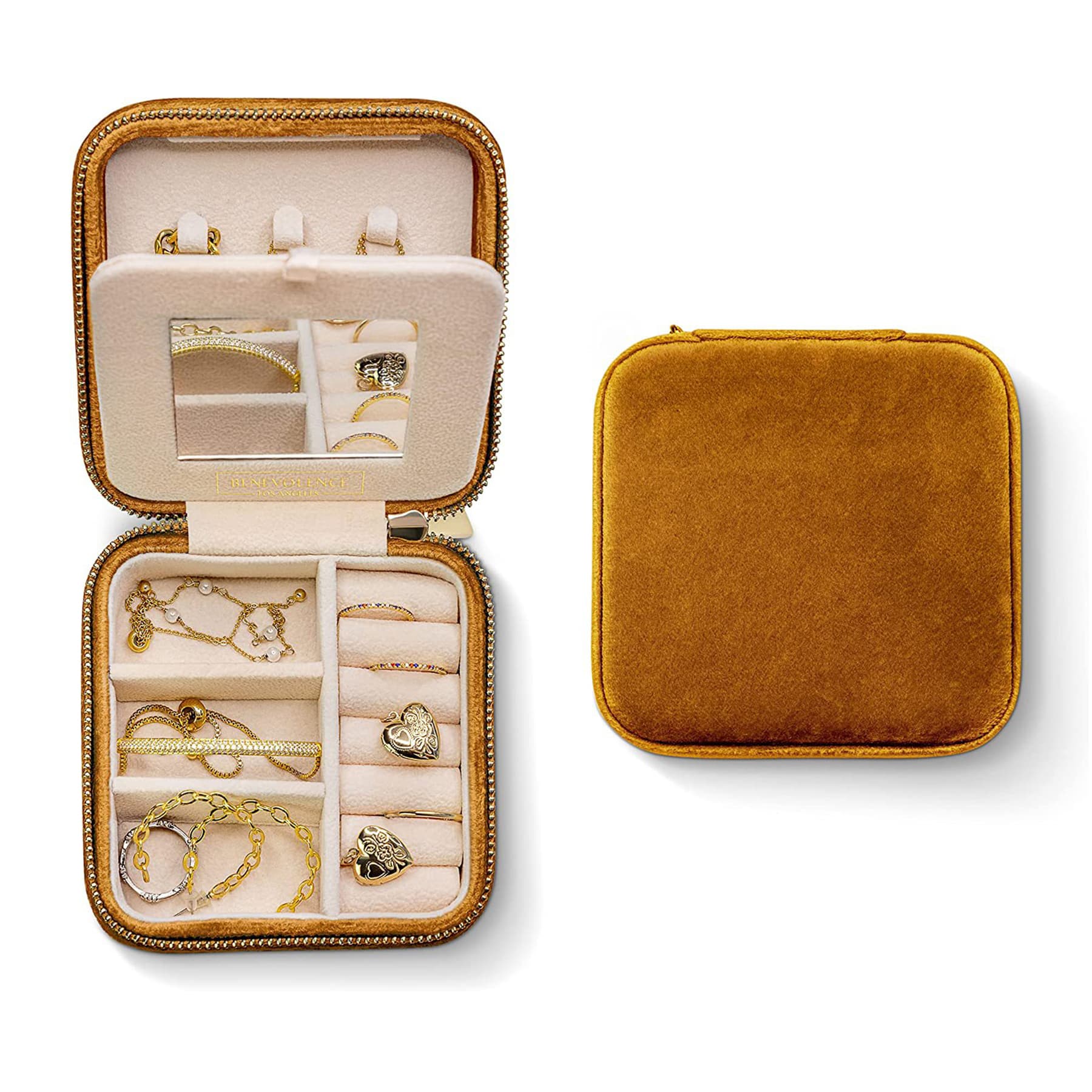 Plush Velvet Travel Jewelry Box Organizer thumbnail 8