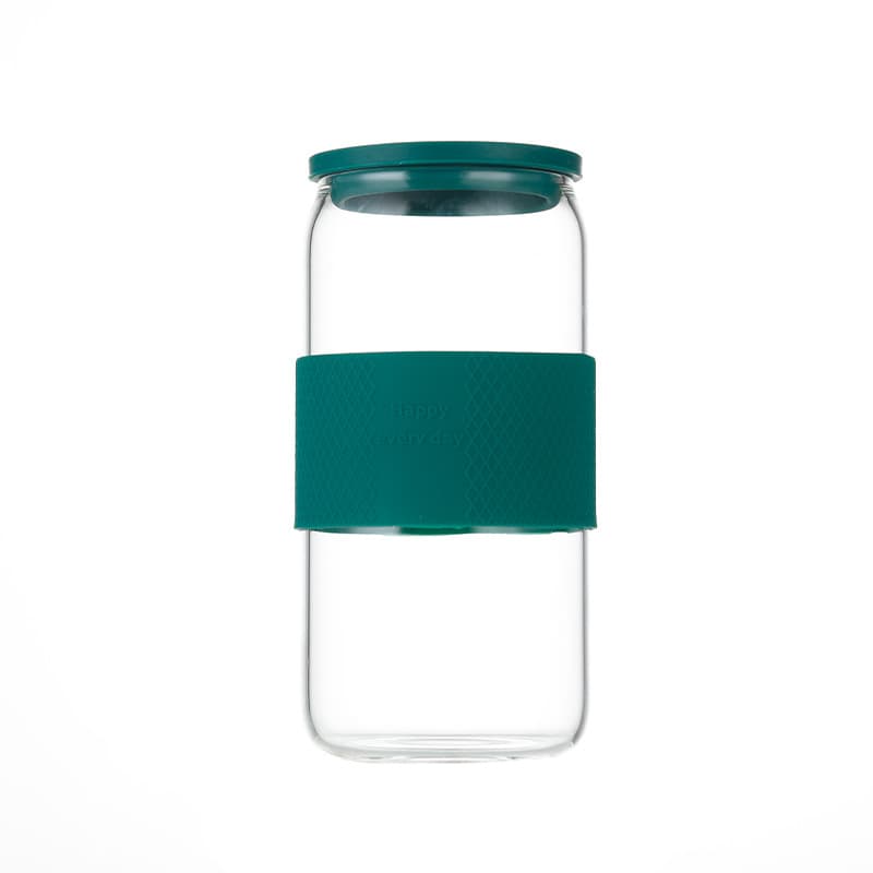 16oz Can Shaped Glass Cups with Silicone Sleeve