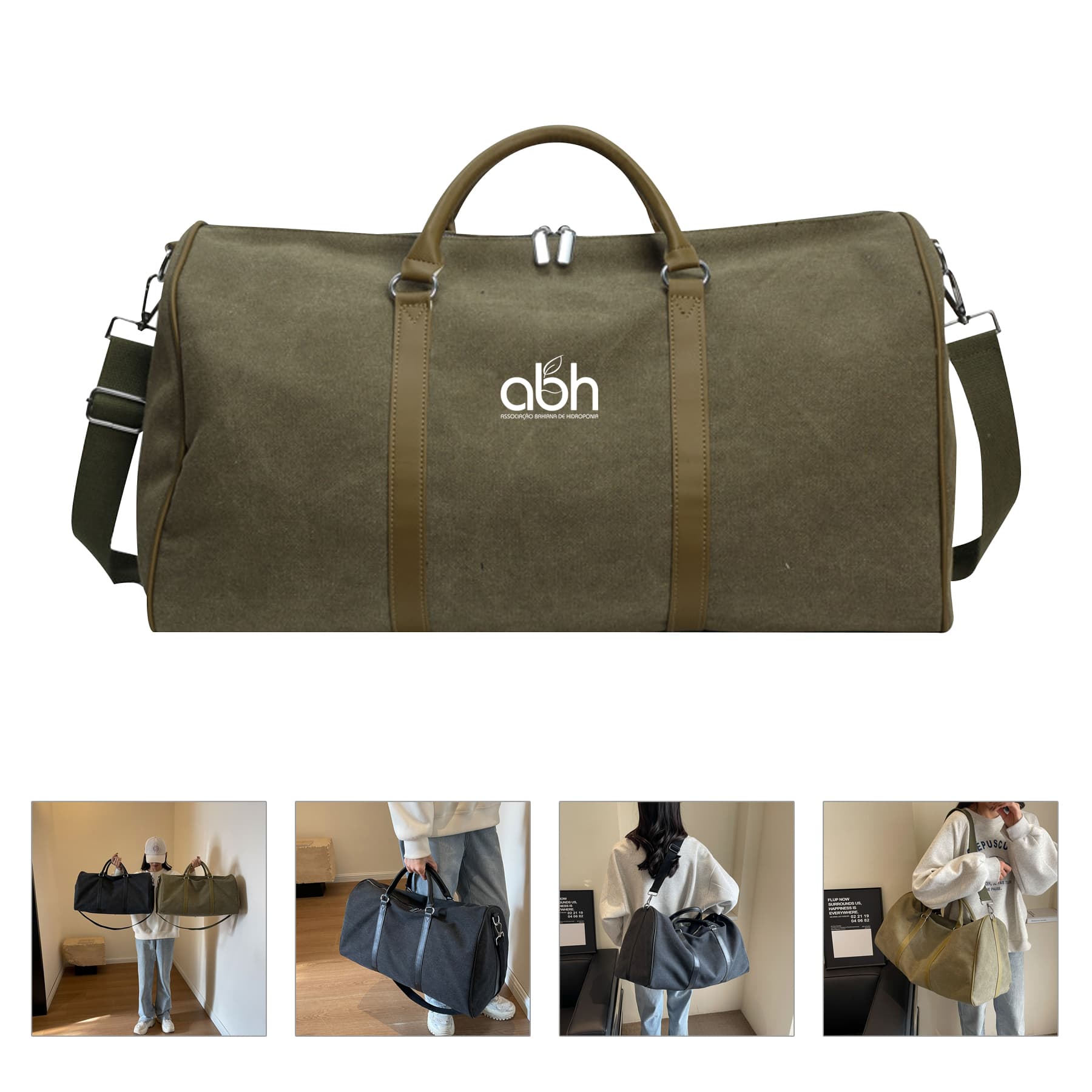 Vintage Canvas Travel Duffle Bag