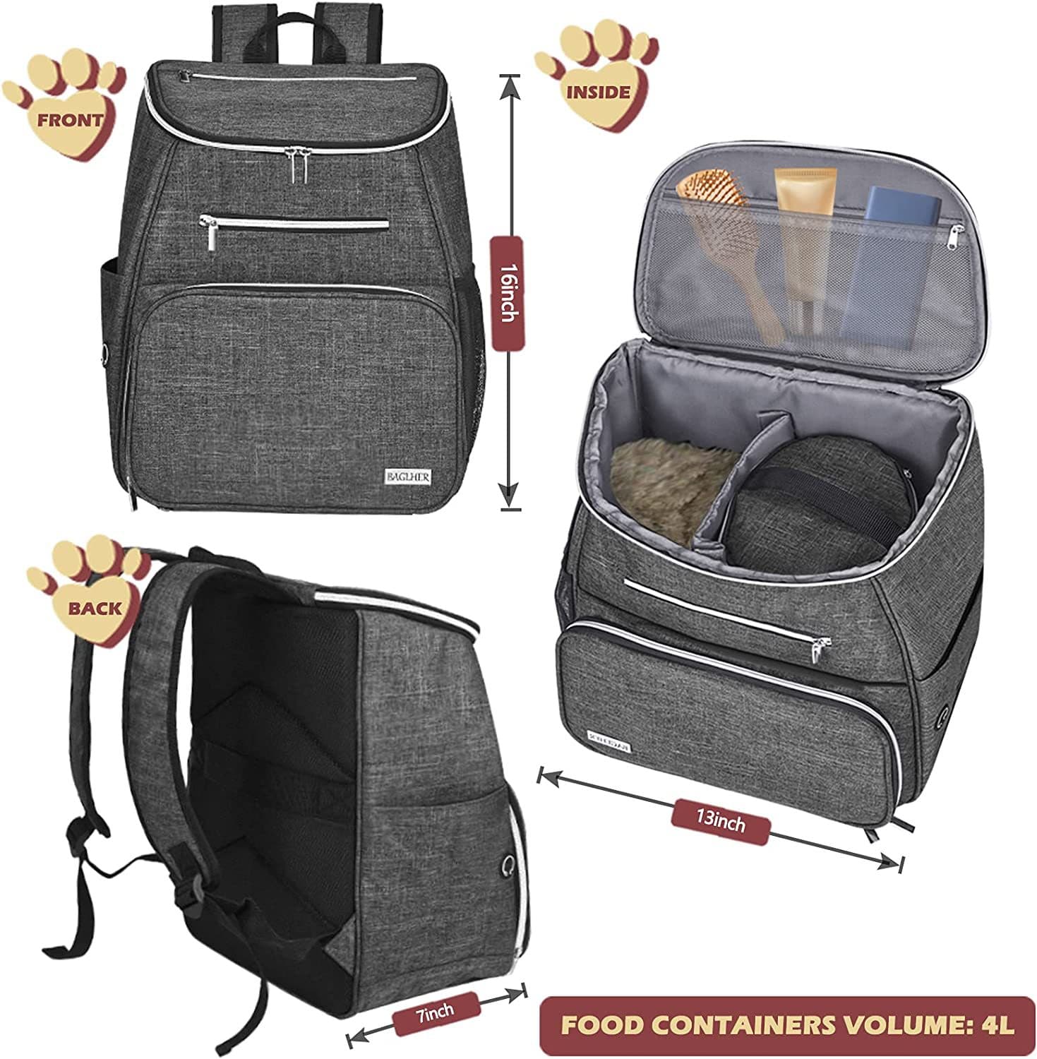 Outdoor Backpack Cat Food And Dog Food Collection Bag