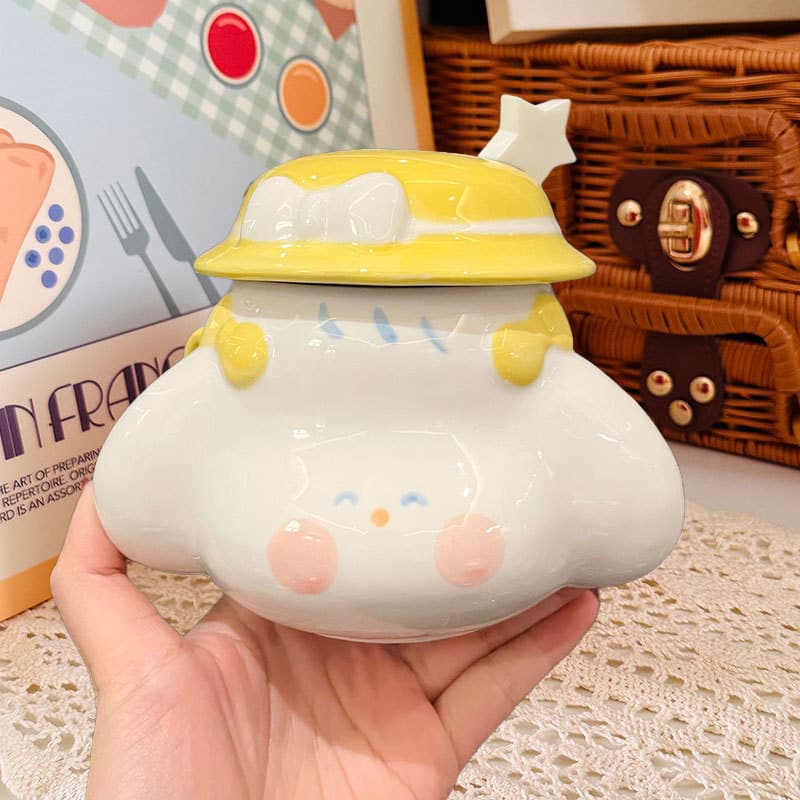 17OZ Ceramic C Spoon & Breakfast Mug with Straw thumbnail 4