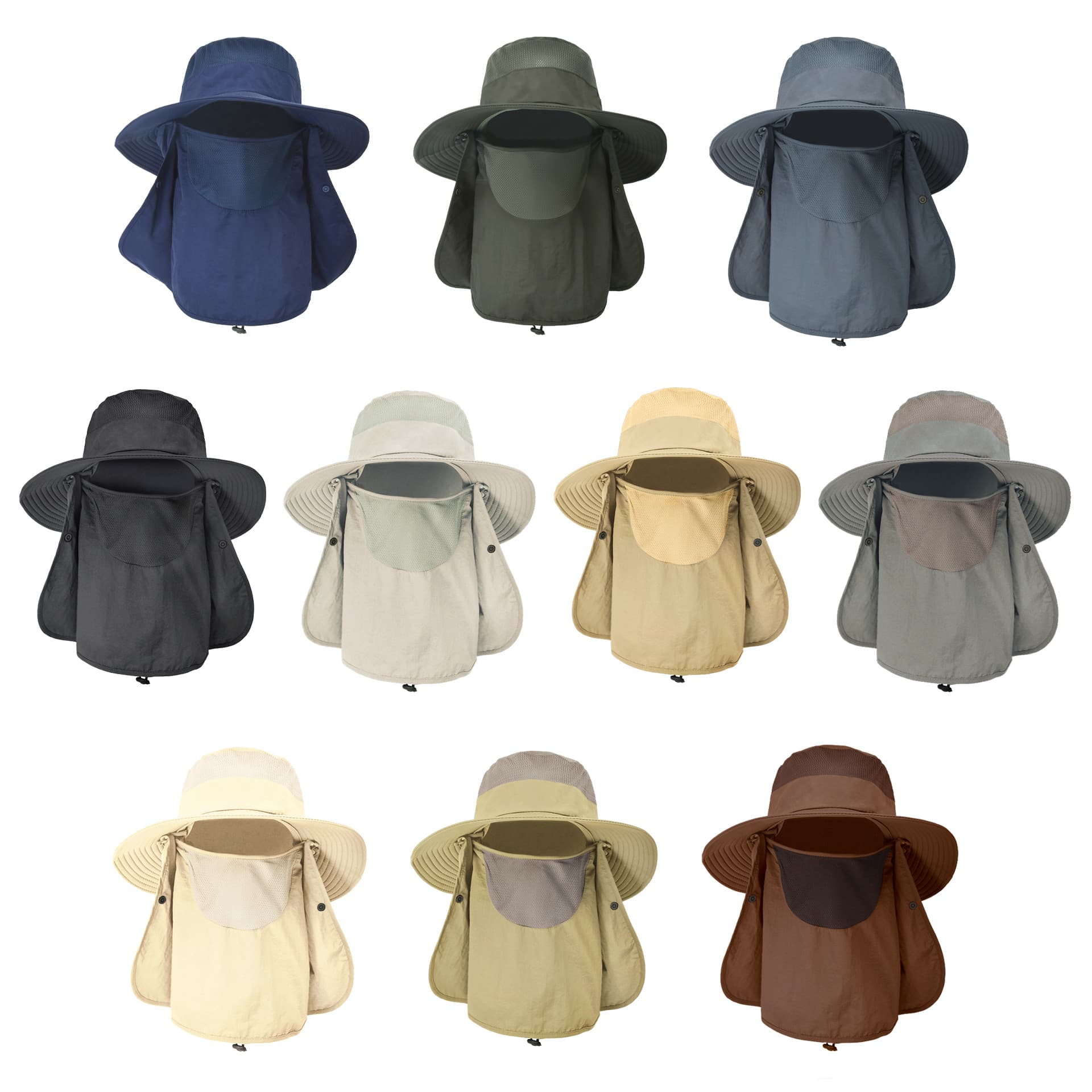 Unisex Fishing Hat,Sun Cap With Neck Flap thumbnail 5