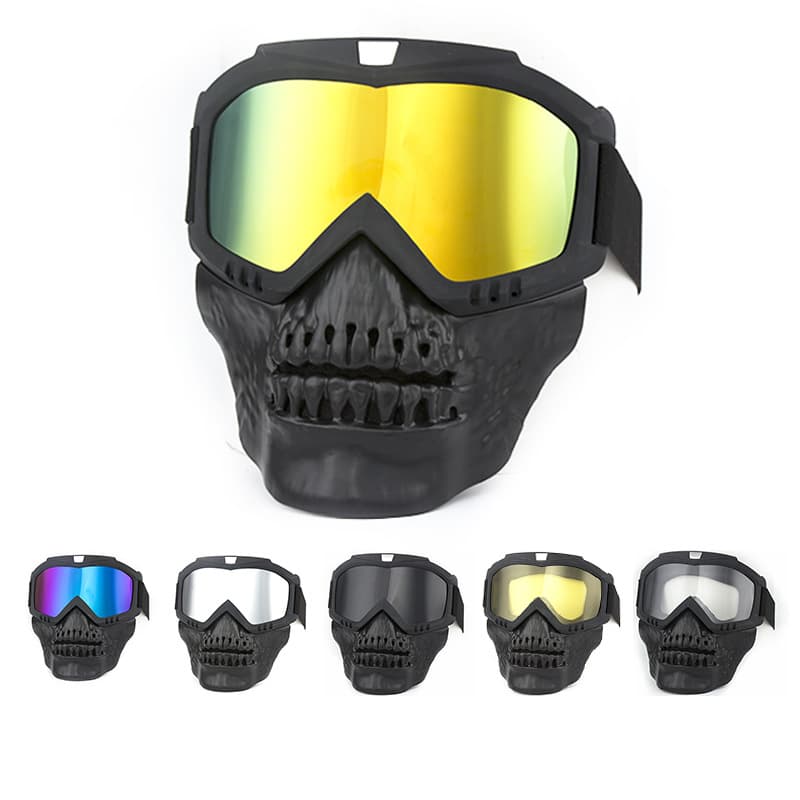 Detachable Cross Country Riding Ski Goggles Skull Face Mask thumbnail 7