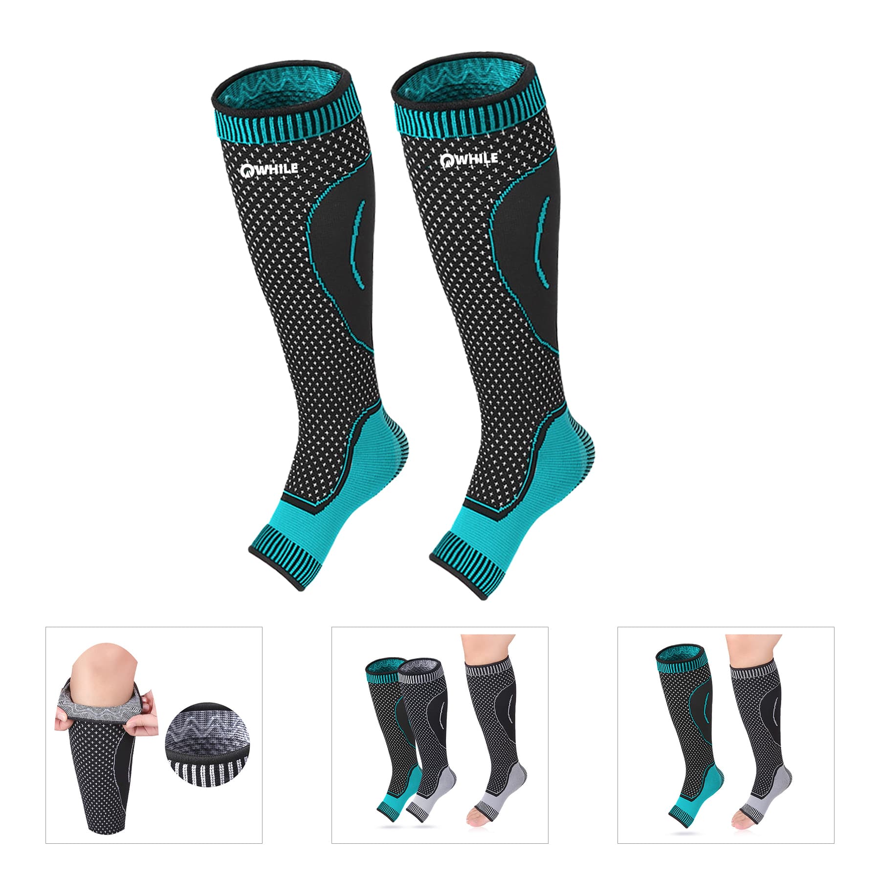 Knee High Compression Socks Open Toe