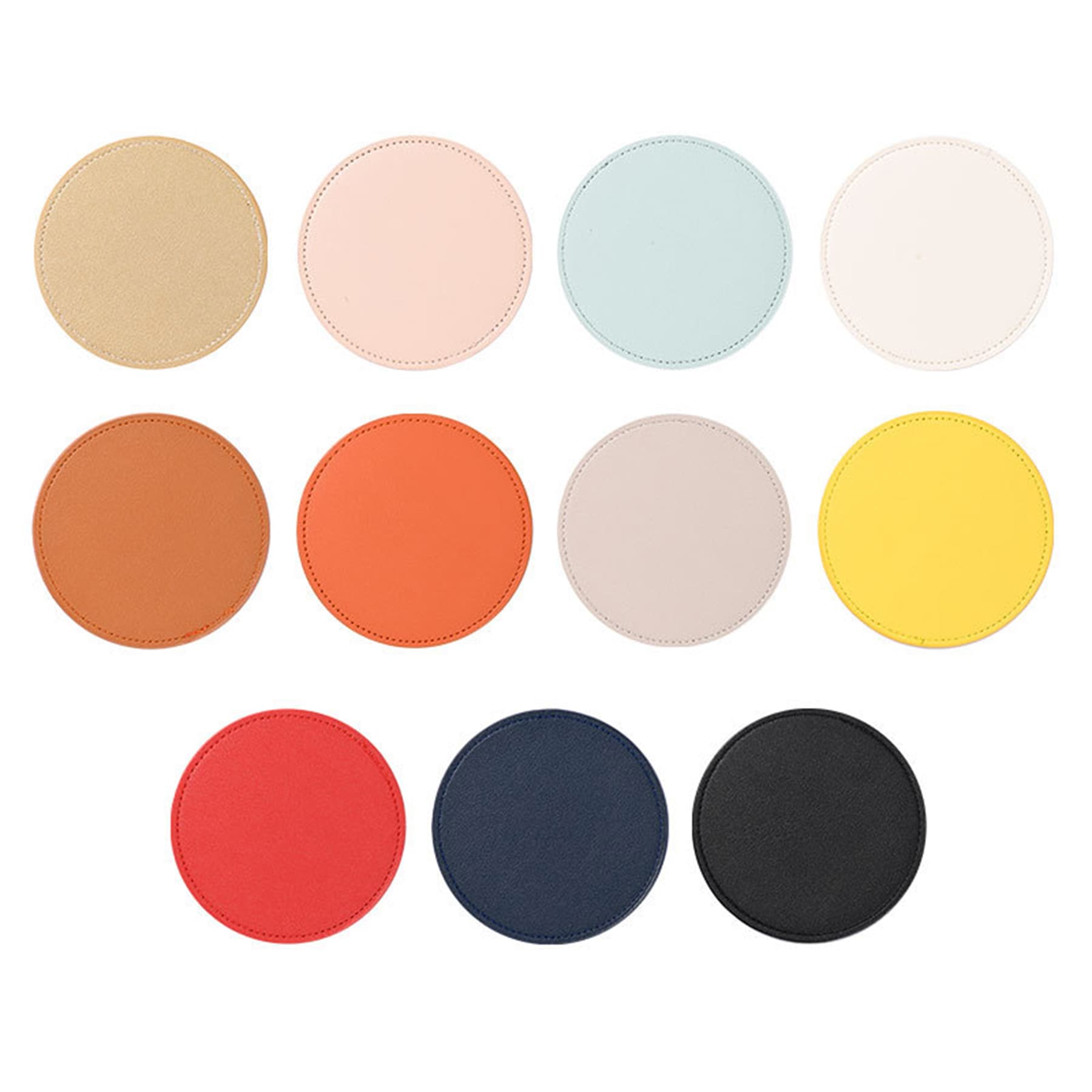 Leather 4-Round Coaster Set thumbnail 7