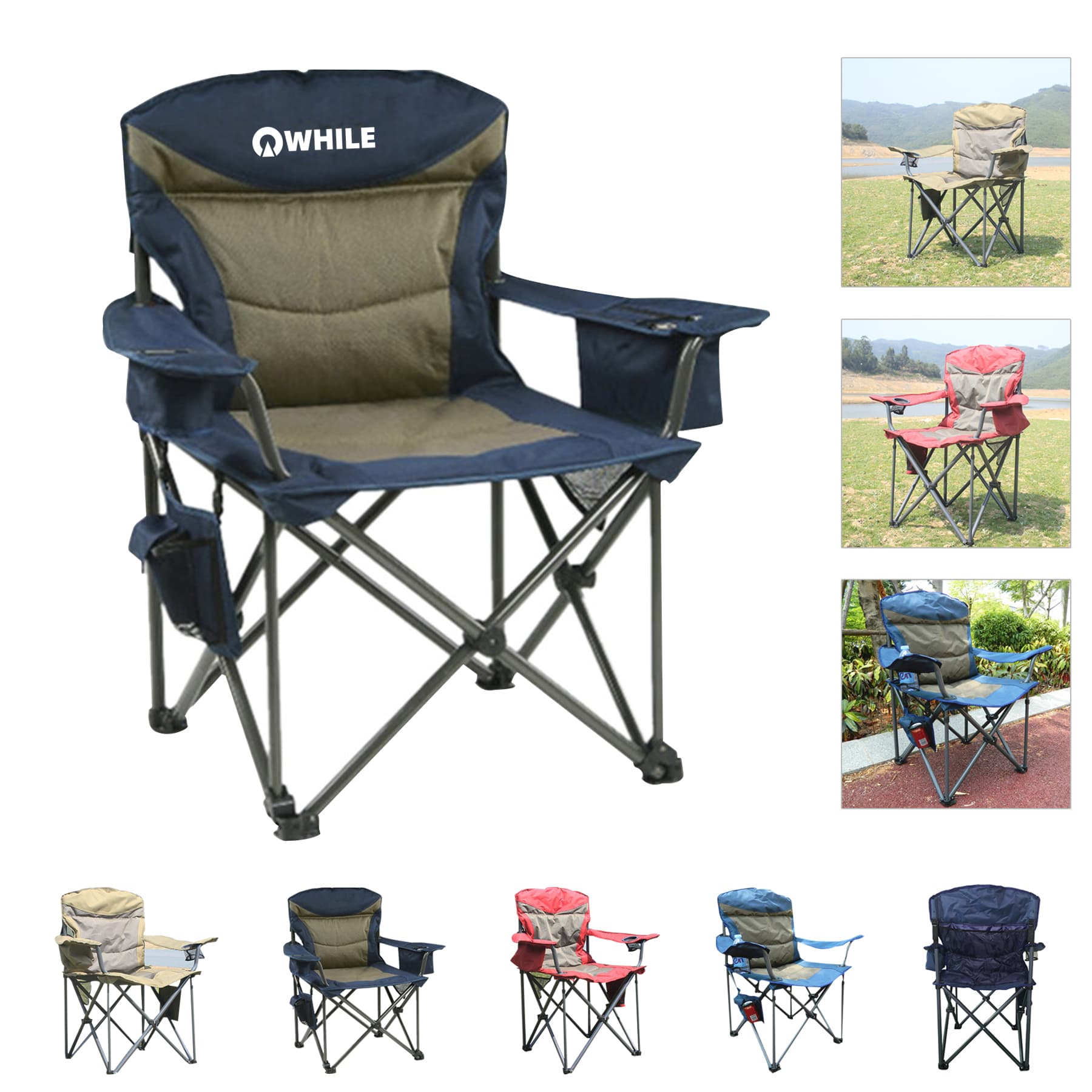 Camping Chair with with Cup Holder Carry Bag