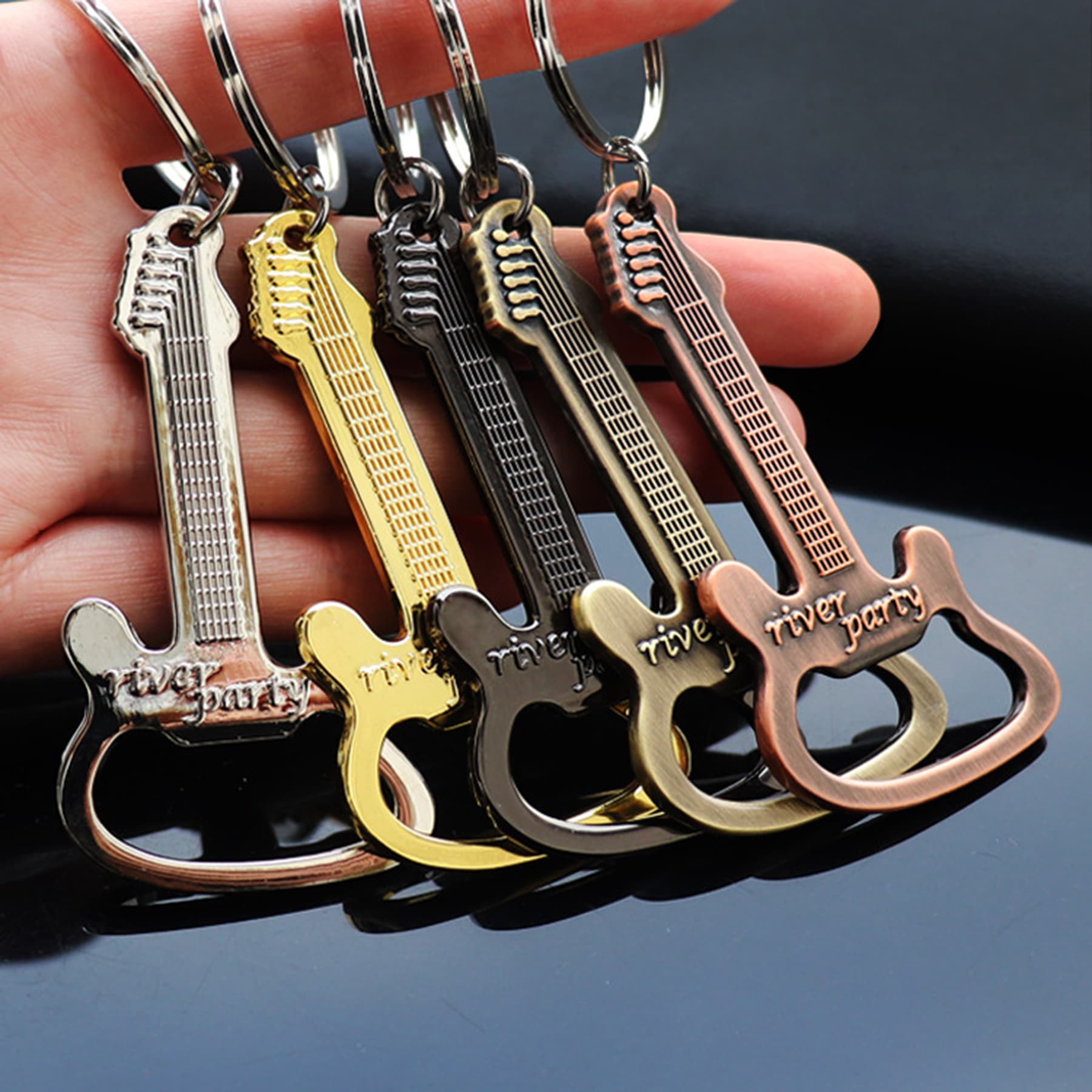Metal Guitar Shape Key Chain