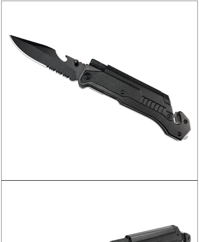 6-in-1 Survival Tactical Military Folding Pocket Knives with
