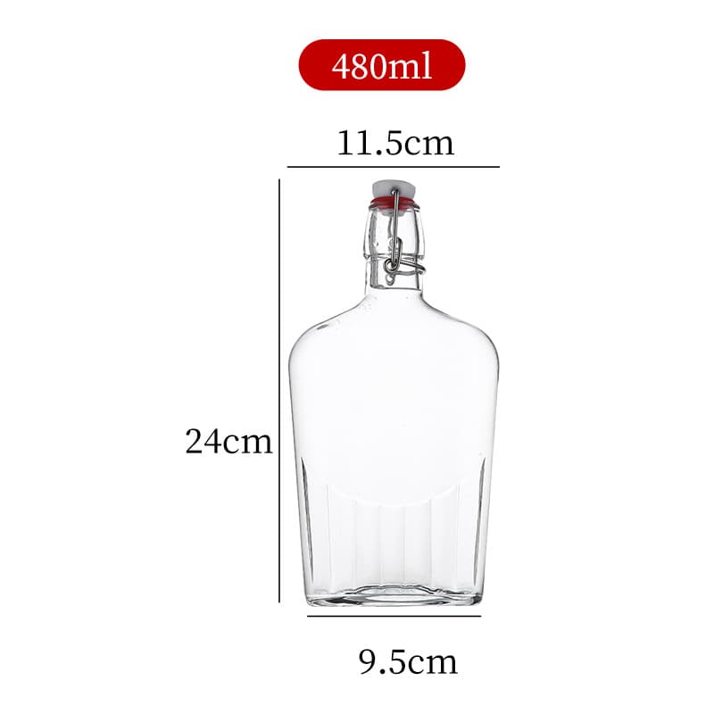 Swing Top 17 Ounce Flask Clear Glass Bottle Bormioli Rocco thumbnail 3