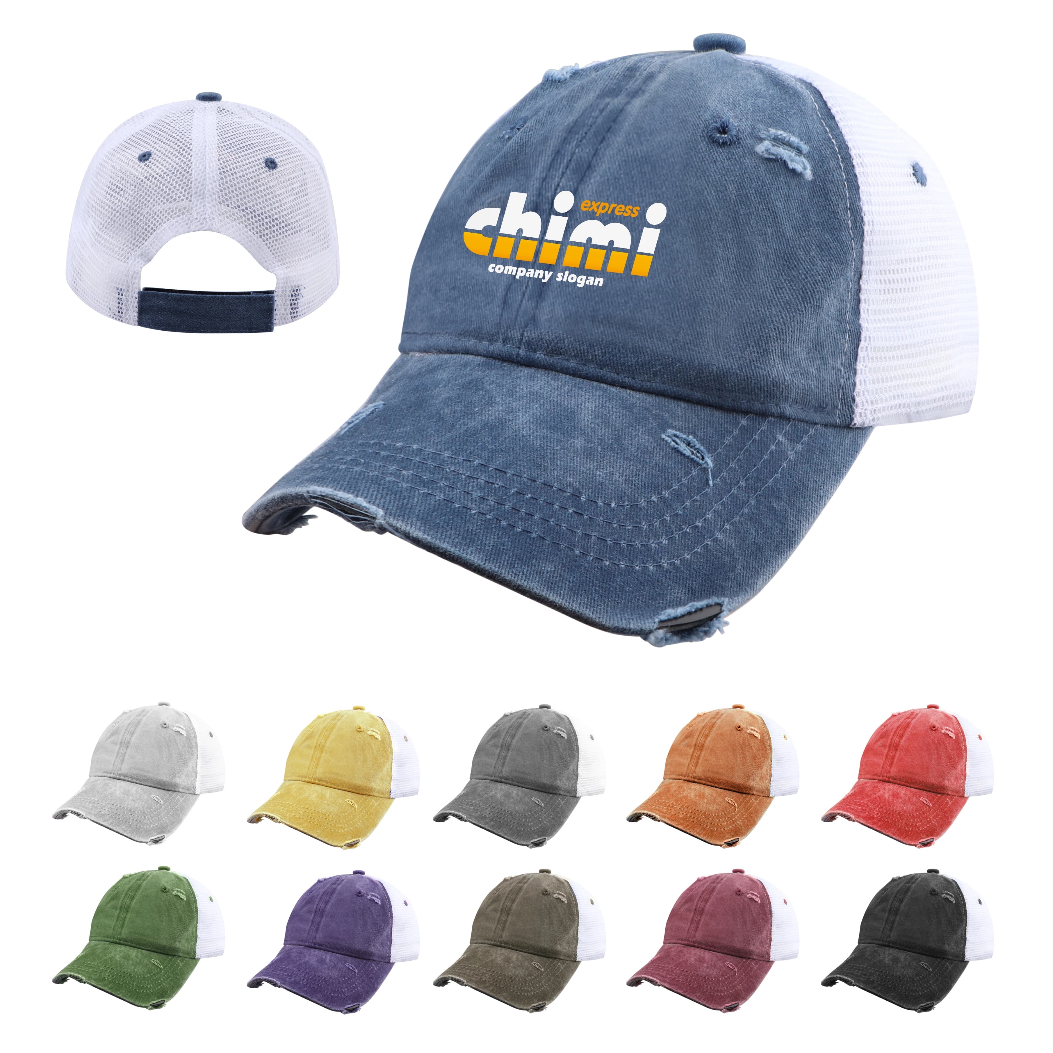 Pigment Dyed Washed Distressed Trucker Cap thumbnail 6