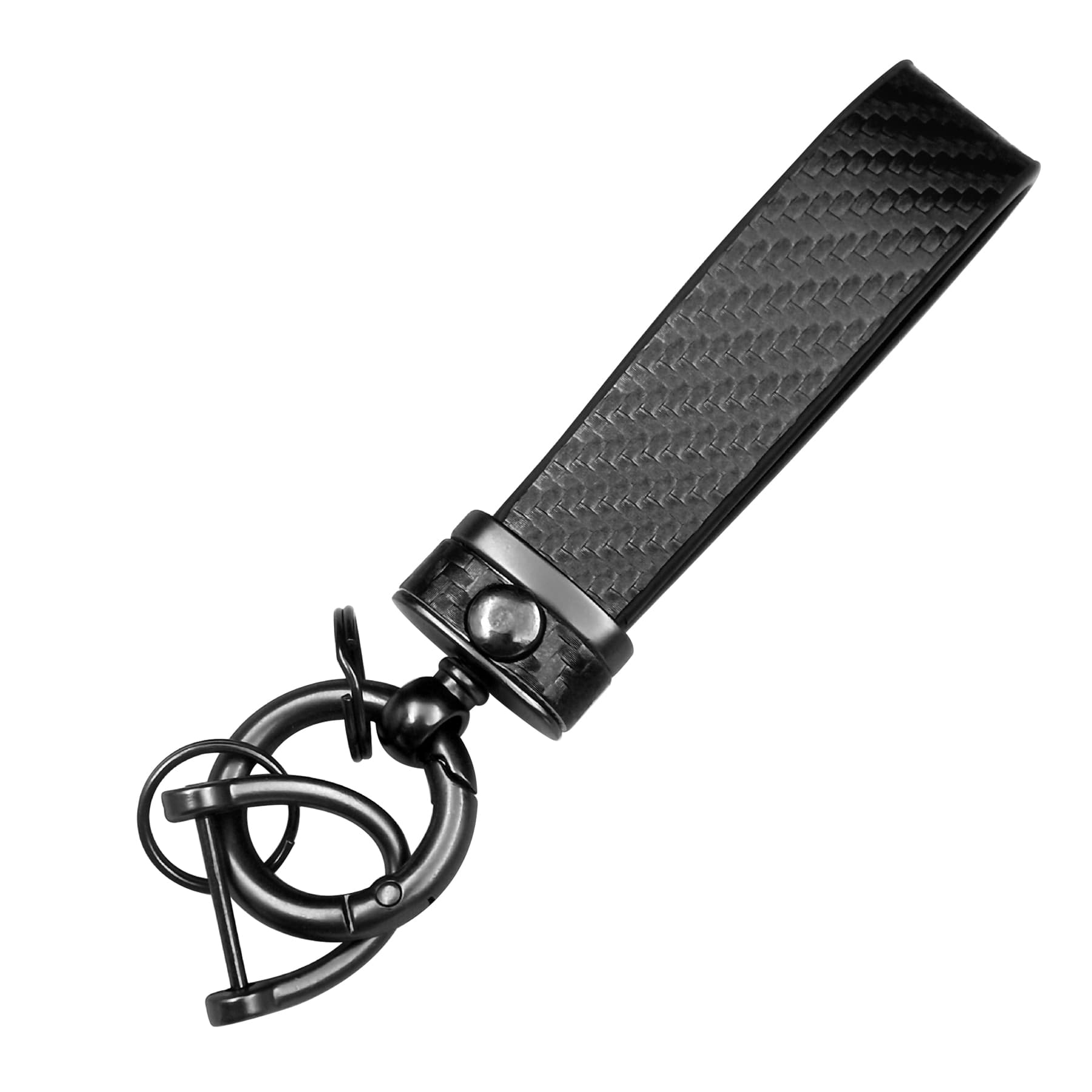 Carbon Fiber Leather Metal Car Keychain thumbnail 6