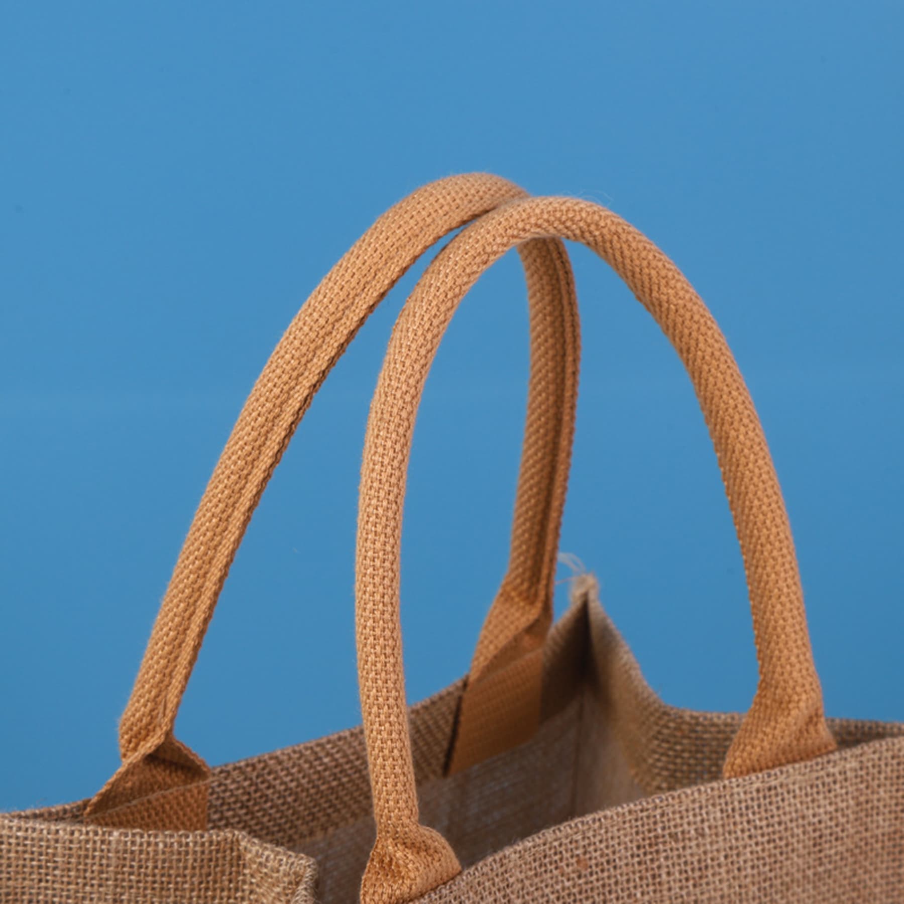 Button Closure Jute Tote Bag thumbnail 2