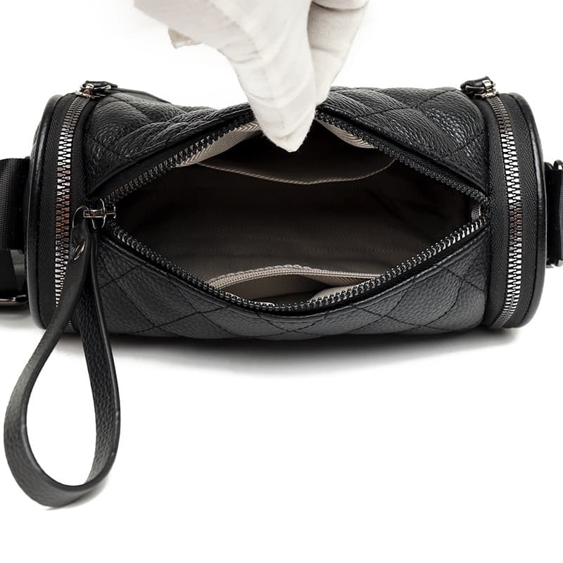Real Leather Cylinder Crossbody Shoulder Bag thumbnail 4