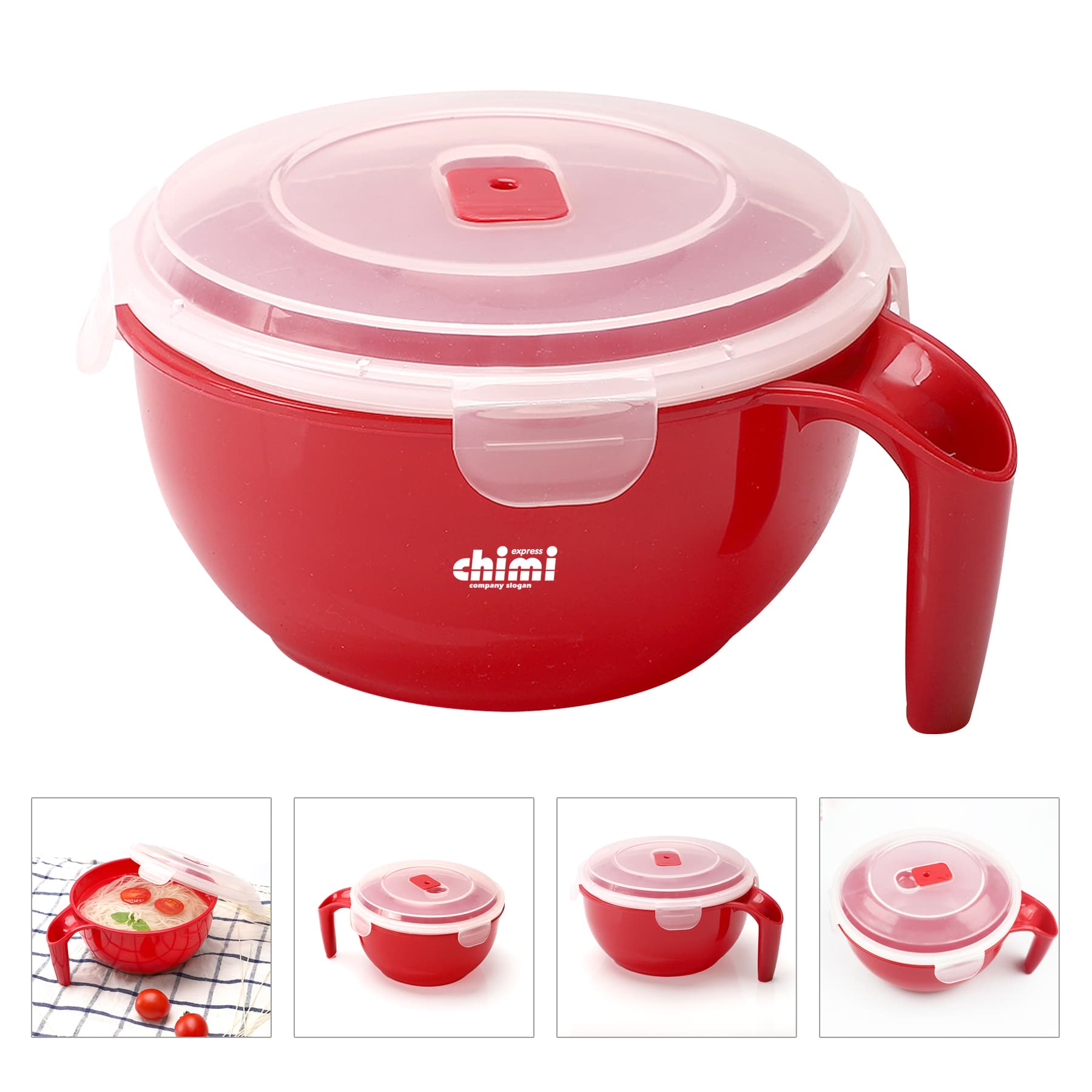 Microwavable Plastic Food Container Soup Mugs Bowl with Lid