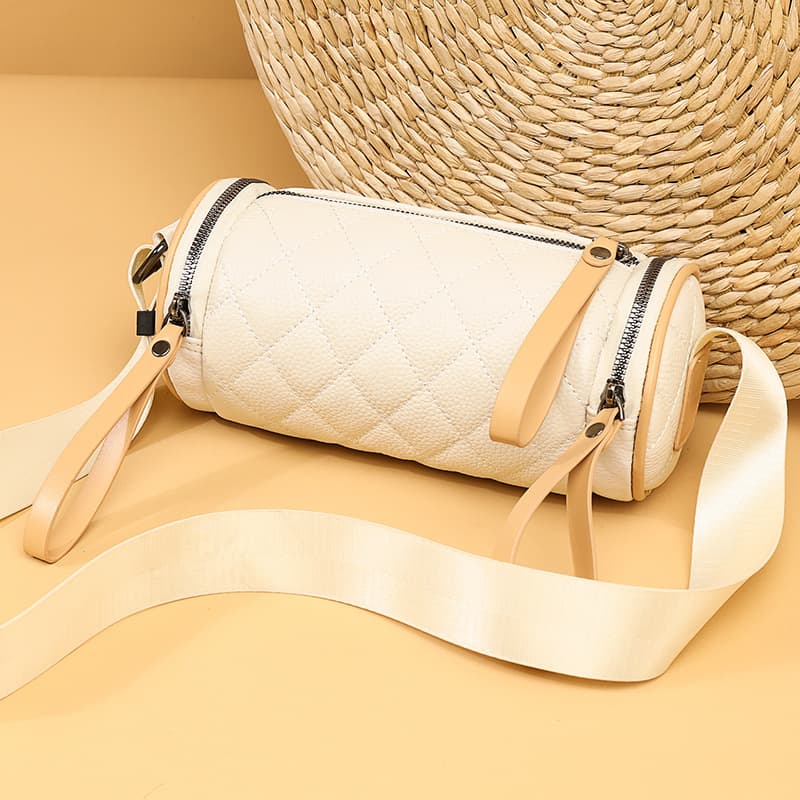 Real Leather Cylinder Crossbody Shoulder Bag thumbnail 7