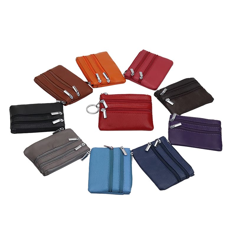 cowhide card money coin purses With Zipper Pocket thumbnail 12