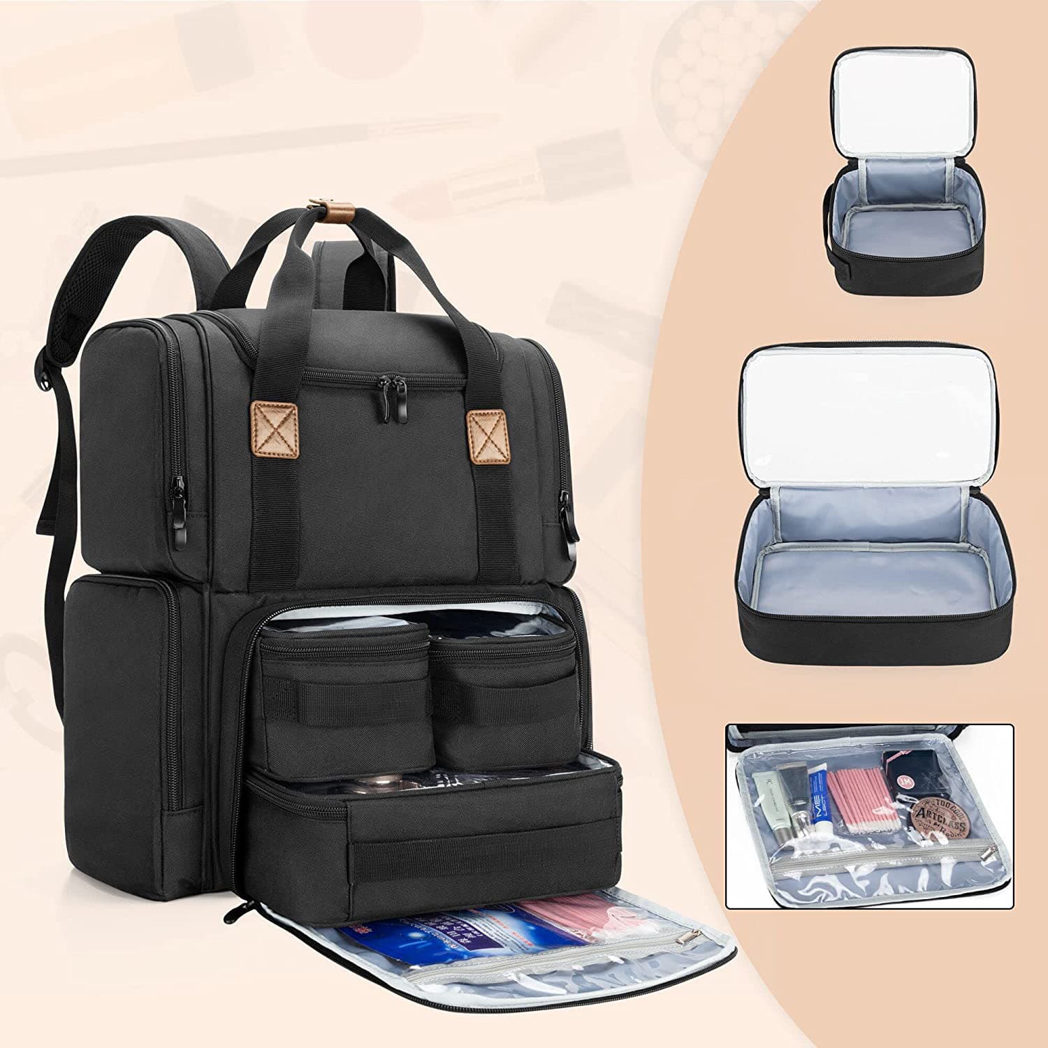 Large Capacity Makeup Train Bag Set thumbnail 2