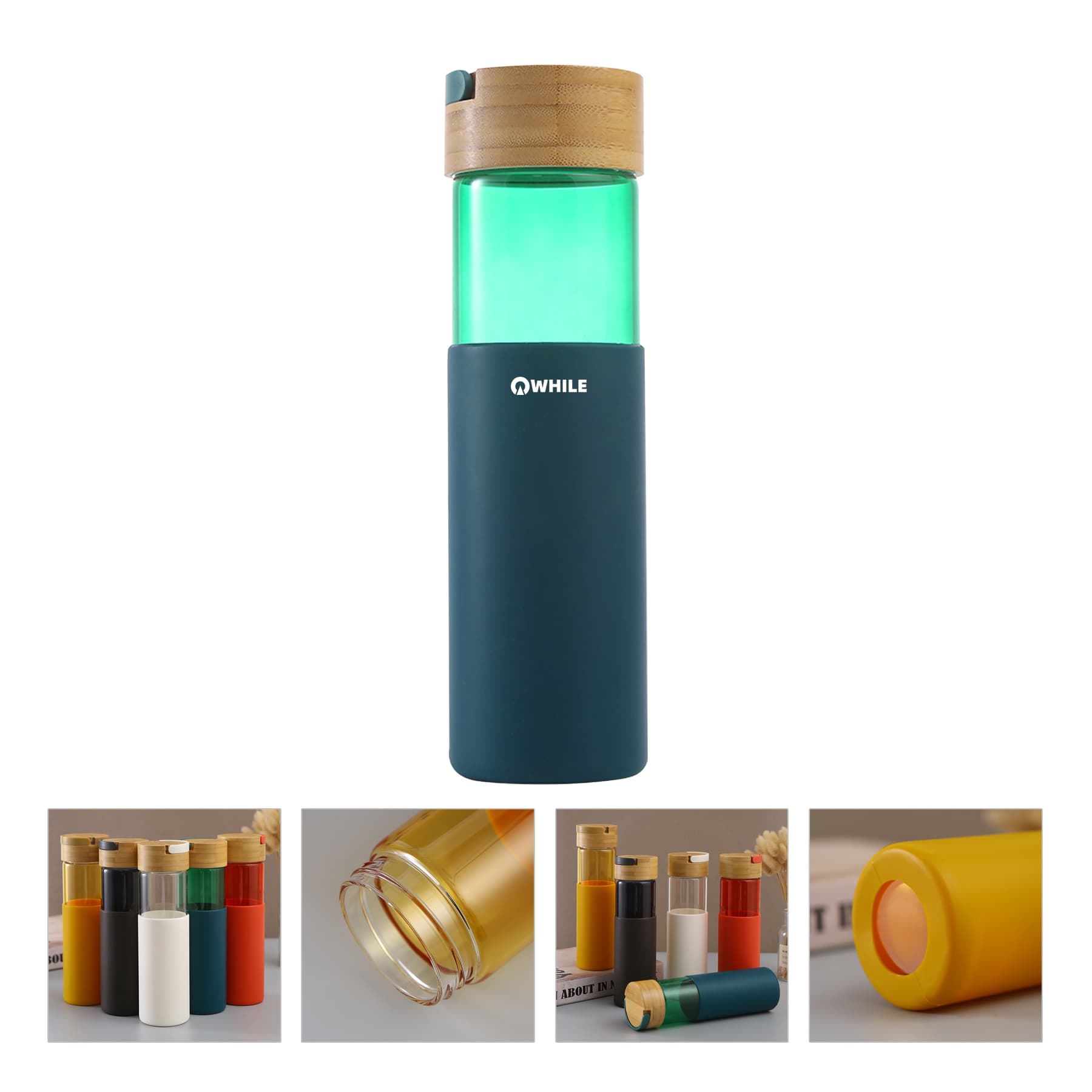 20OZ Glass Bottle with Bamboo Lids