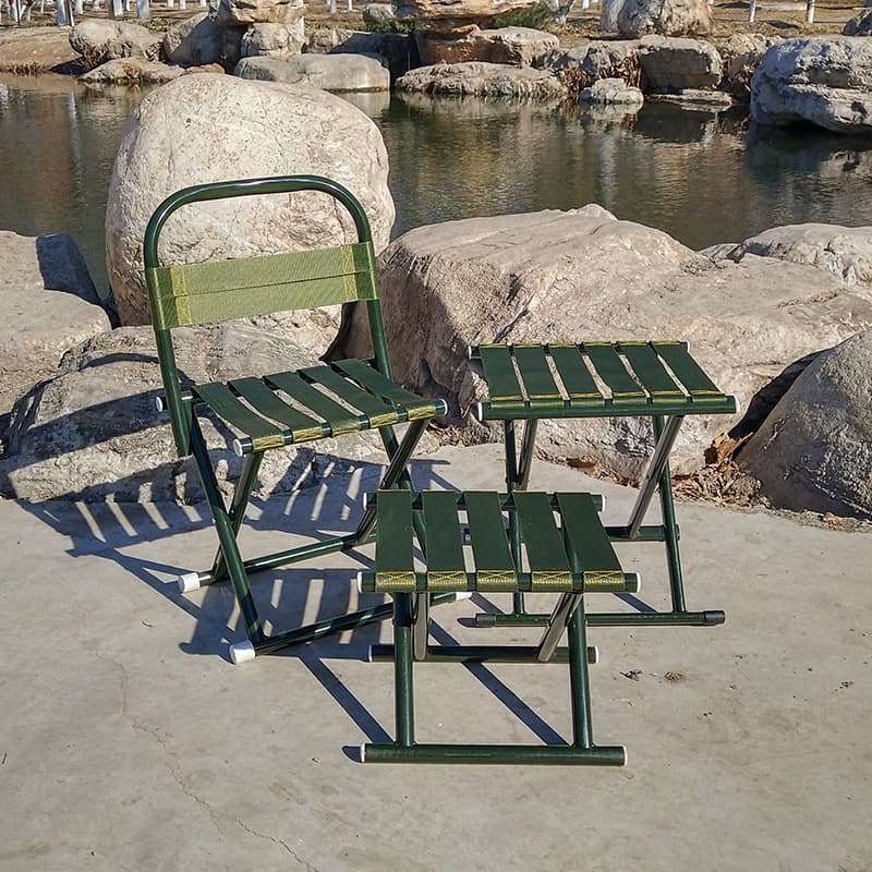 Outdoor Portable Folding Iron Oxford Chair thumbnail 3