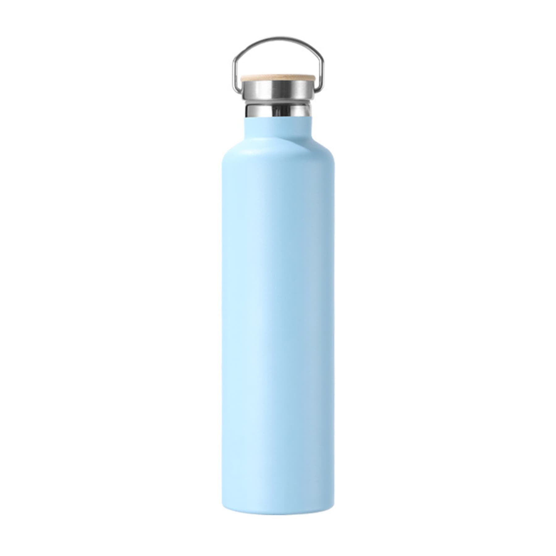 750ml double wall stainless steel bottle with bamboo lid thumbnail 4