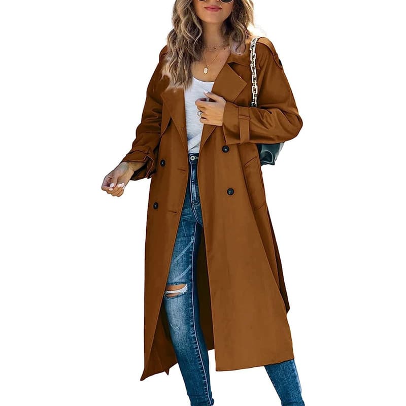 Women’s Solid Color Long Coat thumbnail 7
