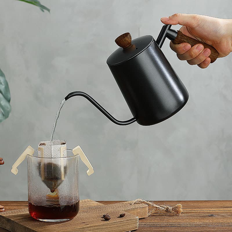 Wood Handle Gooseneck Coffee Kettle