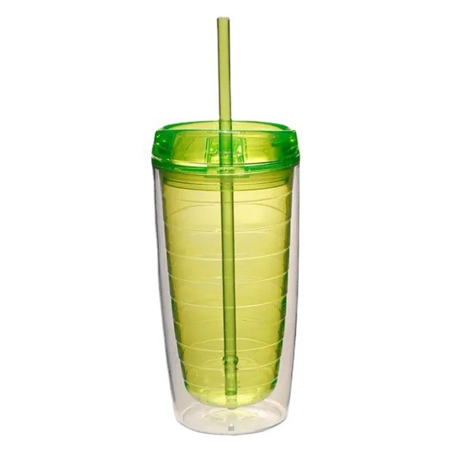 16 Oz Double Wall Reusable Acrylic Tumblers With Straw Lid thumbnail 3