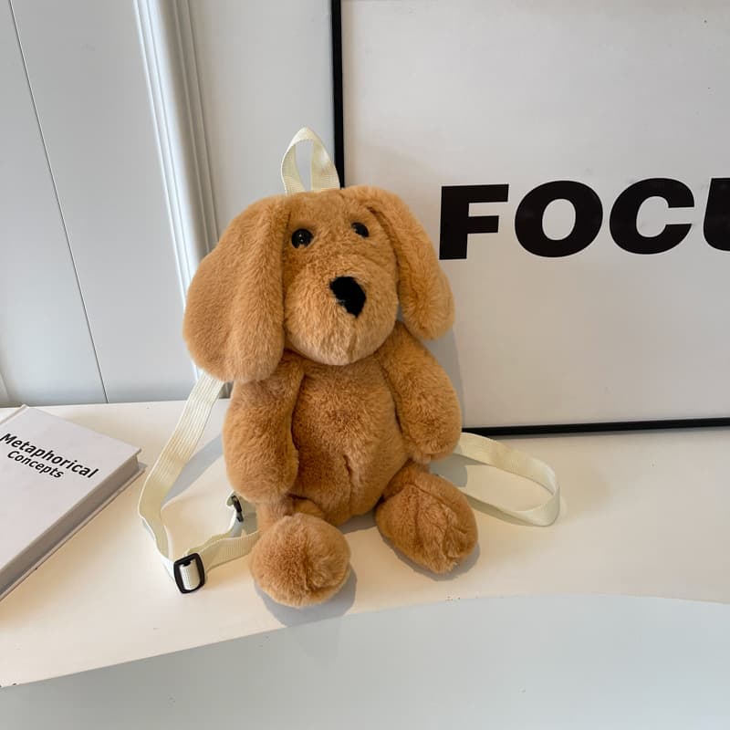 Cotton Plush puppet dog backpack for kids