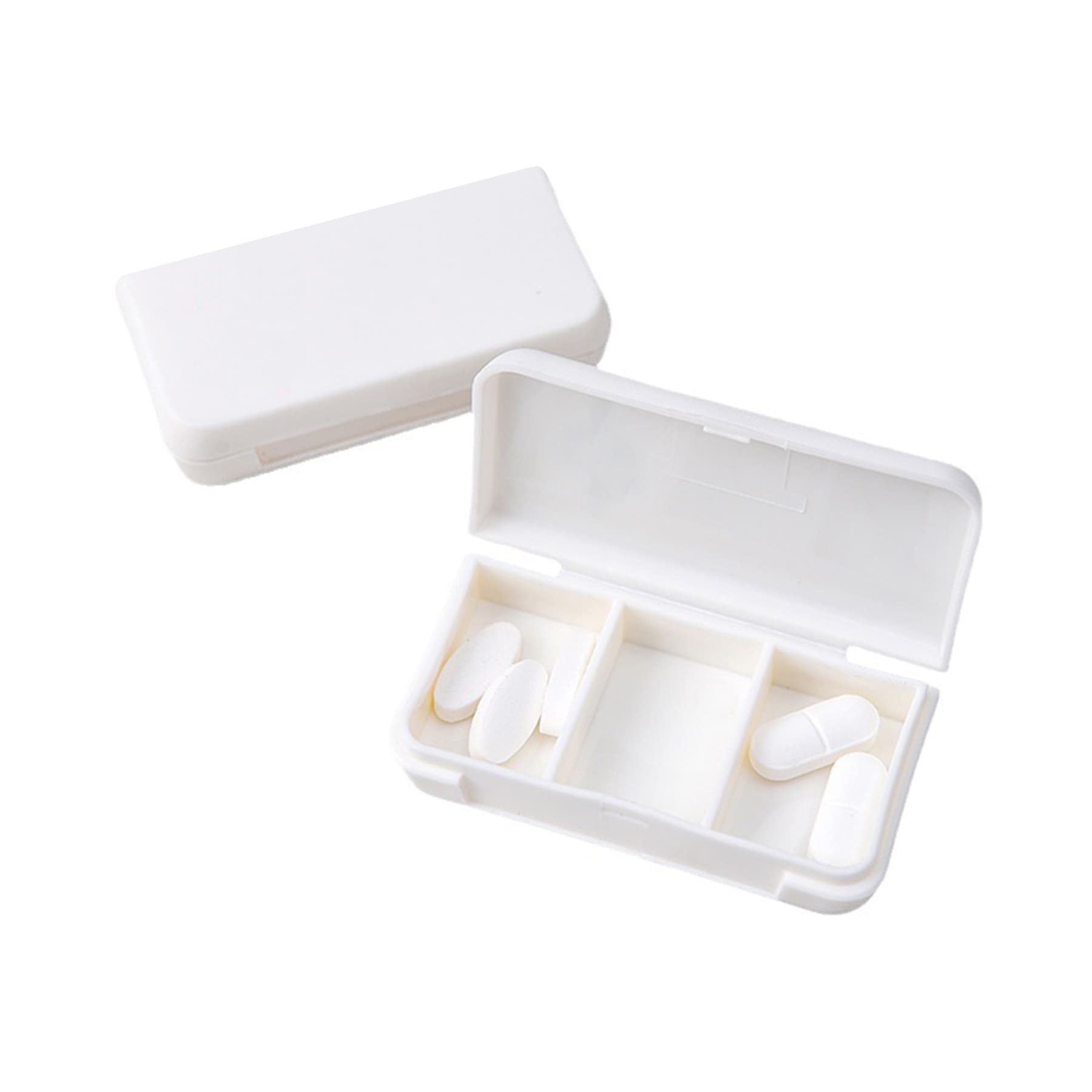 Rectangle 3 Compartment Pill Storage Box